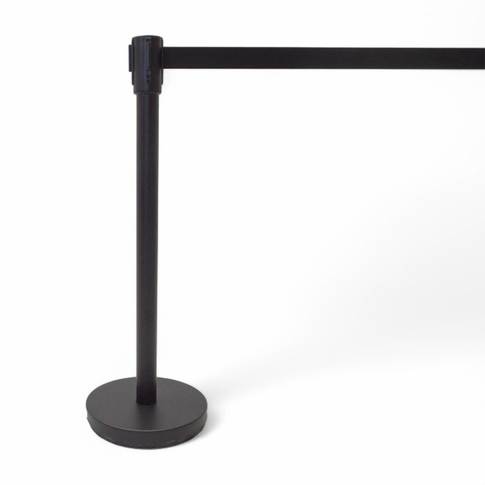 Afspærringstolpe m. 2 mtr. sort bånd